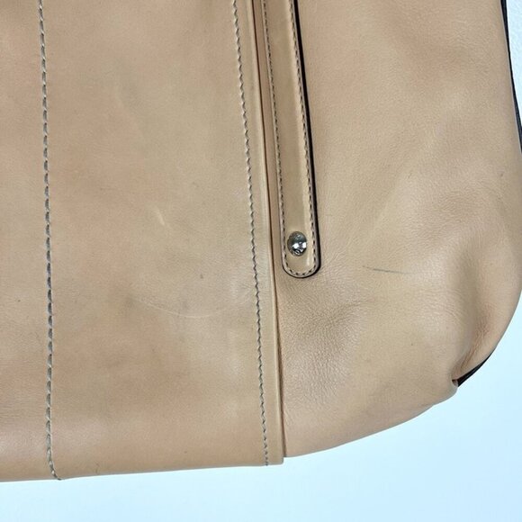 TOD'S Leather Shoulder Bag Camel Handbag Large Tote 15x17x2 Office Quiet Luxury - Picture 4 of 12